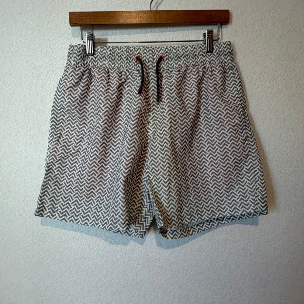 Swims Gray Wave Geometric Otranto Swim Bathing Suit Bottoms Shorts Size Medium